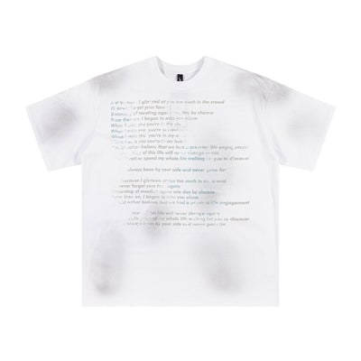 Fashion Inkjet Letter Cotton T-shirt Men