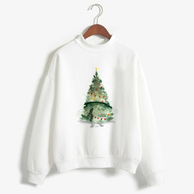 Christmas Printing Turtleneck Sweater Women