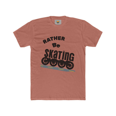 Unisex Skating Crew Tee in dusty rose with playful 'Rather Be Skating' graphic design, perfect for skaters.