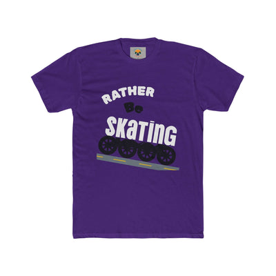 Purple unisex tee with 'Rather Be Skating' design, perfect for skaters and casual wear.