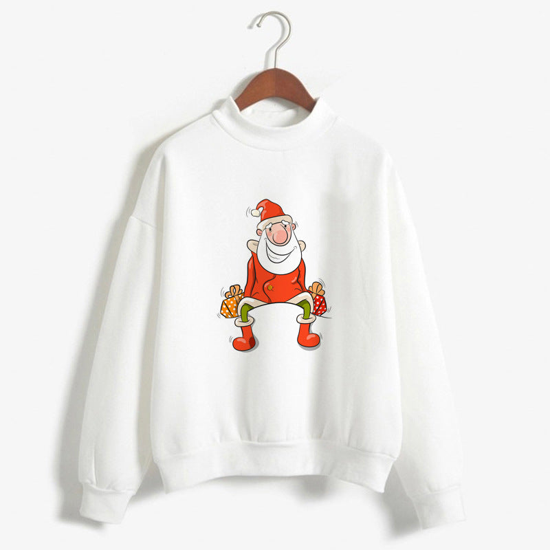 Christmas Printing Turtleneck Sweater Women