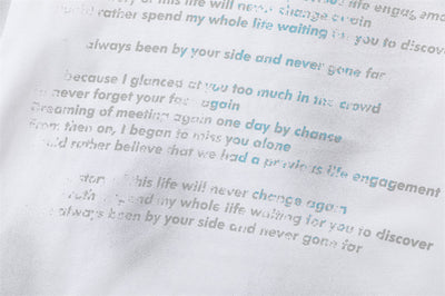 Fashion Inkjet Letter Cotton T-shirt Men