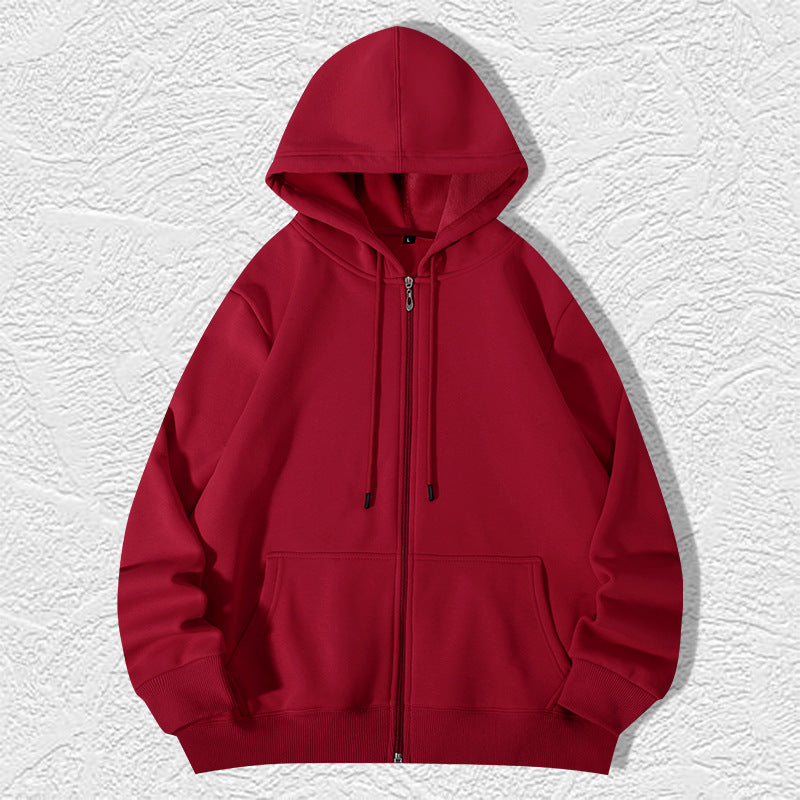 420g European And American Plus Size Zipper Hooded Sweater Men