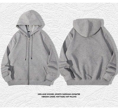 420g European And American Plus Size Zipper Hooded Sweater Men