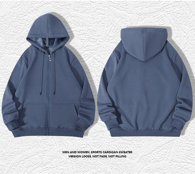 420g European And American Plus Size Zipper Hooded Sweater Men