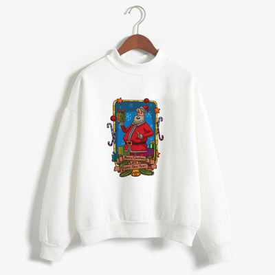 Christmas Printing Turtleneck Sweater Women