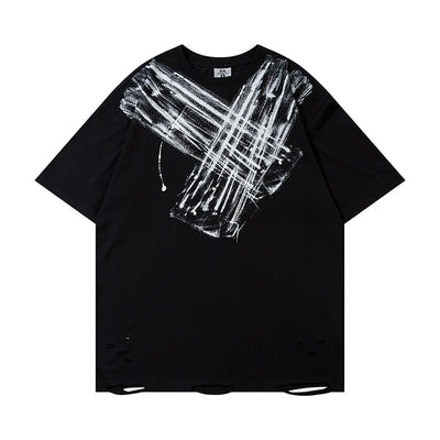 Fashion Painting Dirty T-shirt Short Sleeve Men