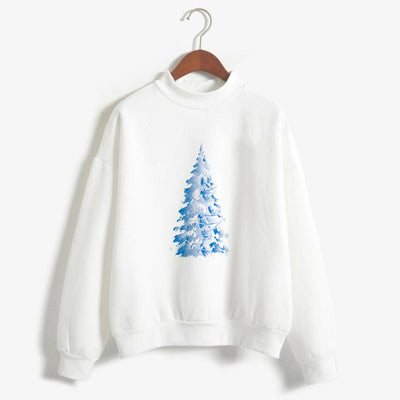 Christmas Printing Turtleneck Sweater Women