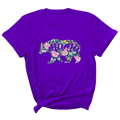 Mama Pattern Printed Short Sleeve Round Neck T-shirt Casual Fashion