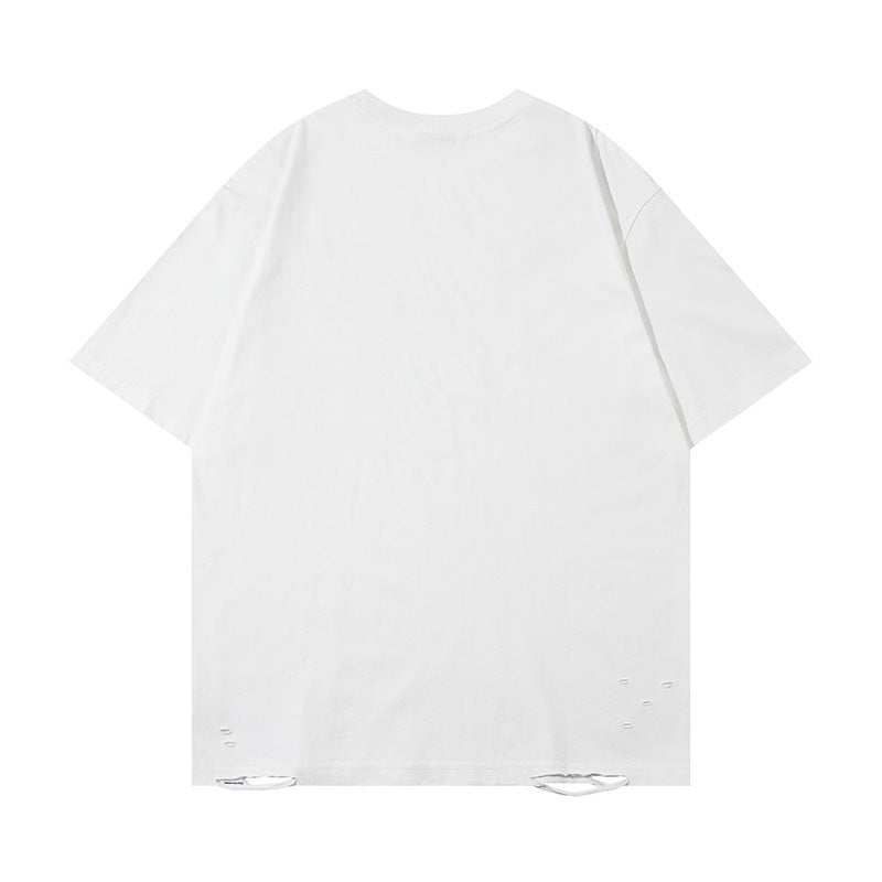 Fashion Painting Dirty T-shirt Short Sleeve Men