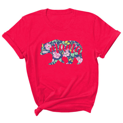 Mama Pattern Printed Short Sleeve Round Neck T-shirt Casual Fashion