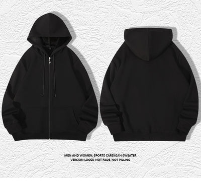 420g European And American Plus Size Zipper Hooded Sweater Men