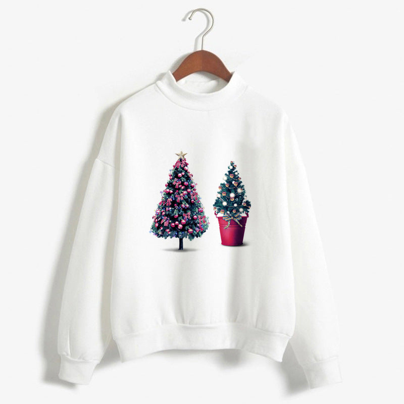 Christmas Printing Turtleneck Sweater Women