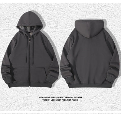 420g European And American Plus Size Zipper Hooded Sweater Men