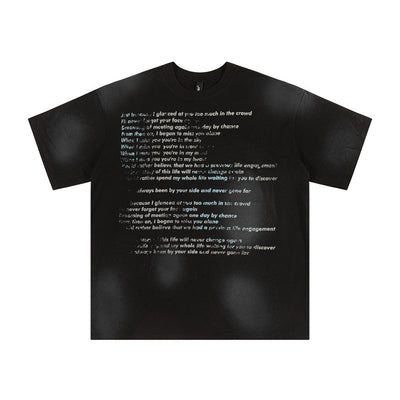 Fashion Inkjet Letter Cotton T-shirt Men