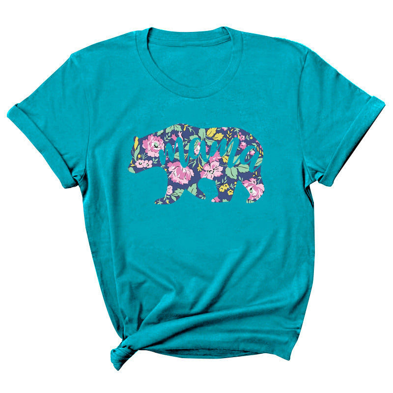 Mama Pattern Printed Short Sleeve Round Neck T-shirt Casual Fashion