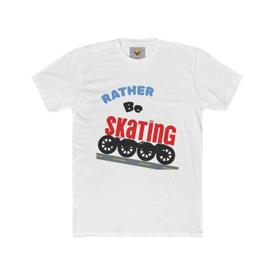 Unisex Skating Crew Tee featuring 'Rather Be Skating' graphic in bold colors, ideal for skaters and casual wear.