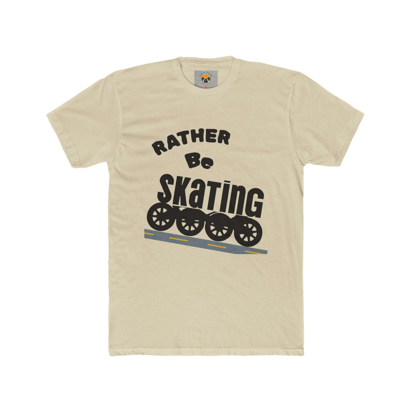 Unisex Skating Crew Tee featuring 'Rather Be Skating' graphic, perfect for roller skaters and casual wear.