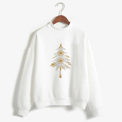 Christmas Printing Turtleneck Sweater Women