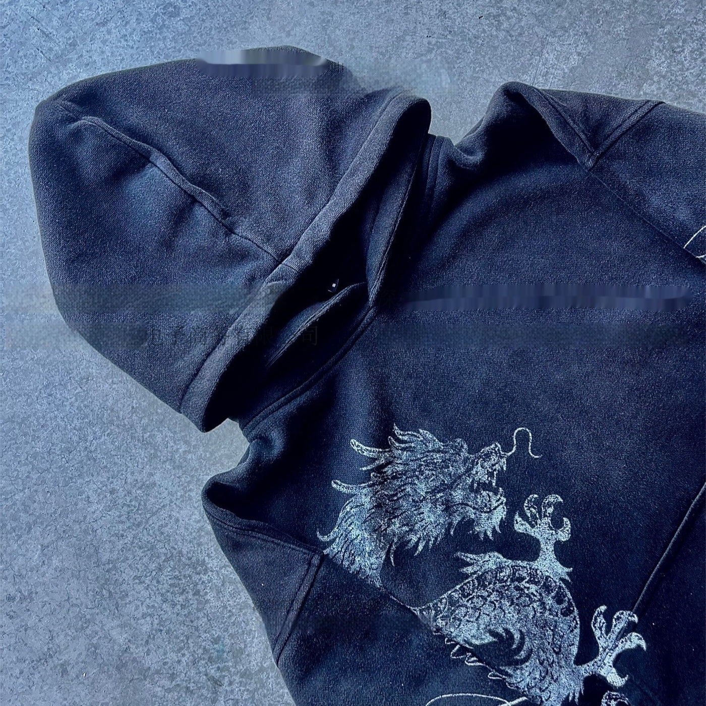 Men's Casual Loose Retro Graffiti Printing Zipper Sweater