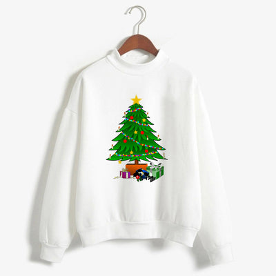 Christmas Printing Turtleneck Sweater Women