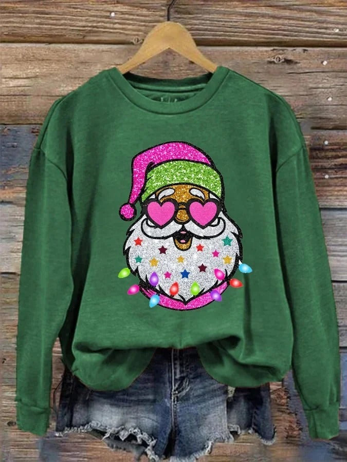 Christmas Element Printed Round-neck Non-hoodie Sweater