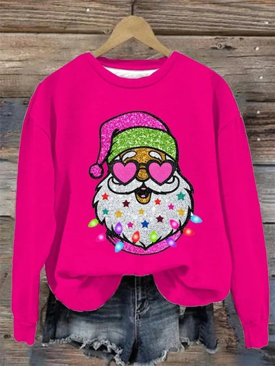 Christmas Element Printed Round-neck Non-hoodie Sweater
