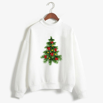 Christmas Printing Turtleneck Sweater Women