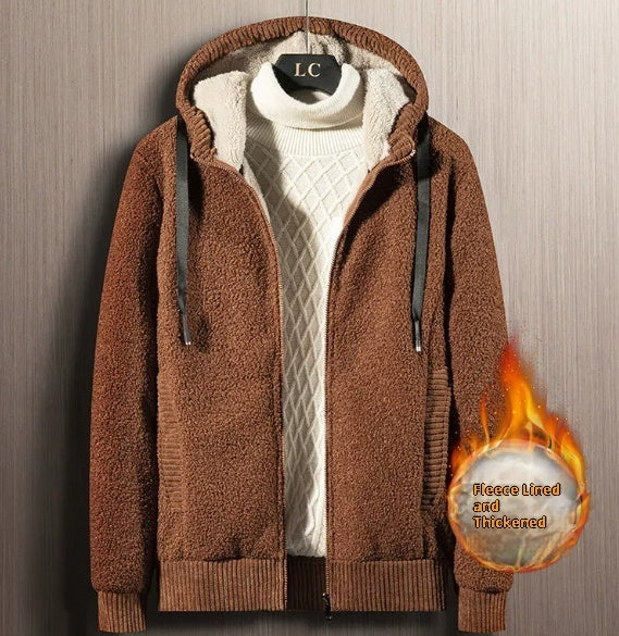 Winter Men's Zipper Hooded Sweater Cardigan